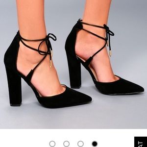 Black Wrap Up Heels